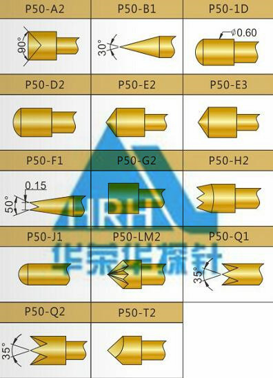 p50測(cè)試探針頭型、50min測(cè)試探針頭型、測(cè)試探針規(guī)格