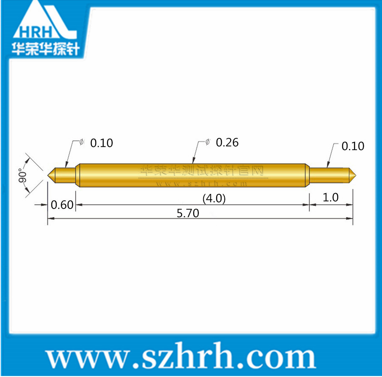 026-BB-5.7L、雙頭探針尺寸、BGA雙頭探針、