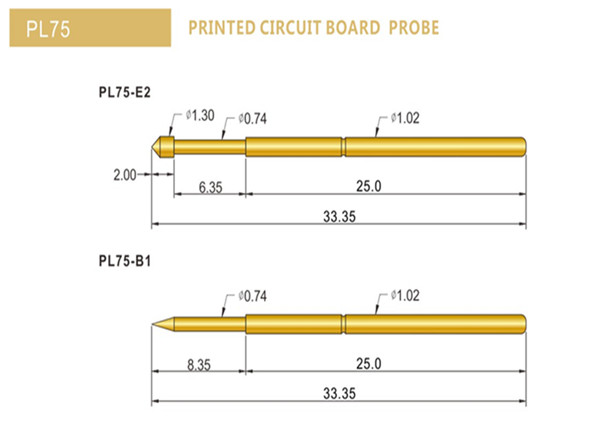 PL75測試探針規(guī)格型號、PL75探針選型