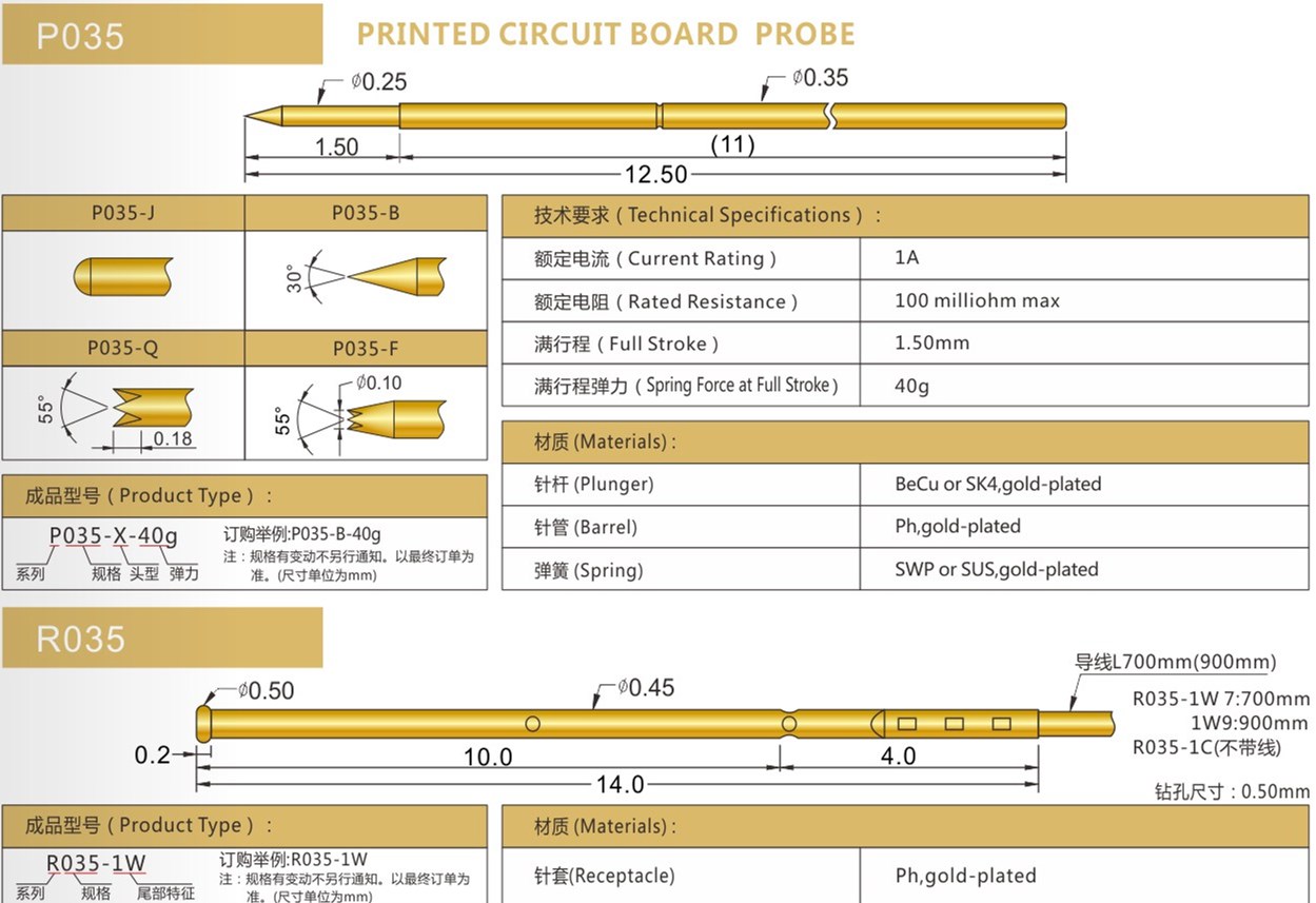 PA035探針 華榮華探針廠家 PA035探針 華榮華探針廠家